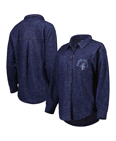 Gameday Couture Women's Navy North Carolina Tar Heels Switch It Up Tri-Blend Button-Up Shacket