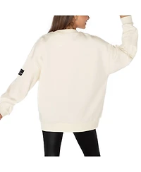 Gameday Couture Women's Cream New York Giants Premium Fleece Oversized Drop Shoulder Pullover Sweatshirt