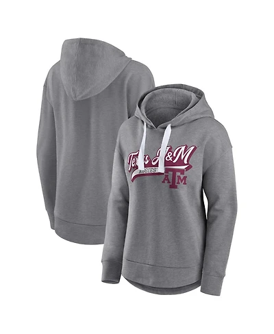 Fanatics Women's Heather Gray Texas A M Aggies Tail Sweep Pullover Hoodie