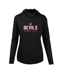 LevelWear Women's Jack Hughes Black New Jersey Devils Vivid Tracer Name Number Pullover Hoodie