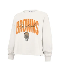 '47 Brand Women's Cream Cleveland Browns Dawg Pound Xl Muse Sydney Long Sleeve T-Shirt