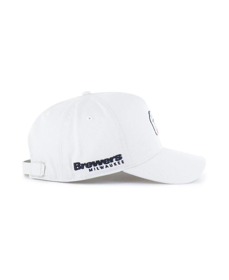 '47 Brand Men's White Milwaukee Brewers Foundational Pinch Offside Adjustable Hat