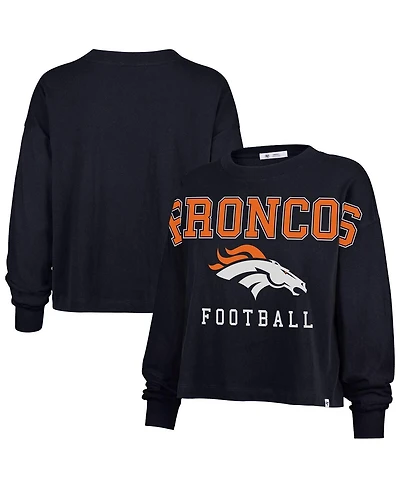 '47 Brand Women's Navy Denver Broncos Outreach City Oversized Long Sleeve T-Shirt