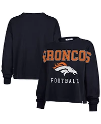 '47 Brand Women's Navy Denver Broncos Outreach City Oversized Long Sleeve T-Shirt