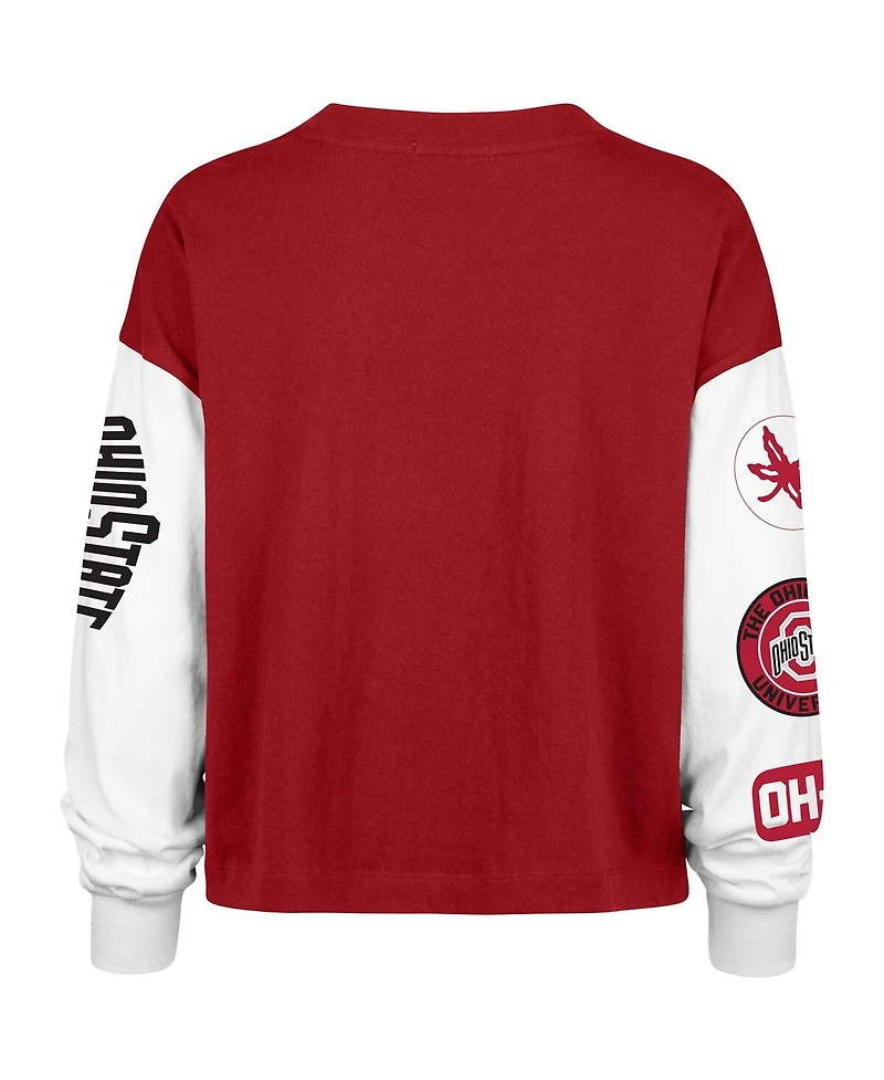 '47 Brand Women's Scarlet Ohio State Buckeyes Sydney Long Sleeve T-Shirt