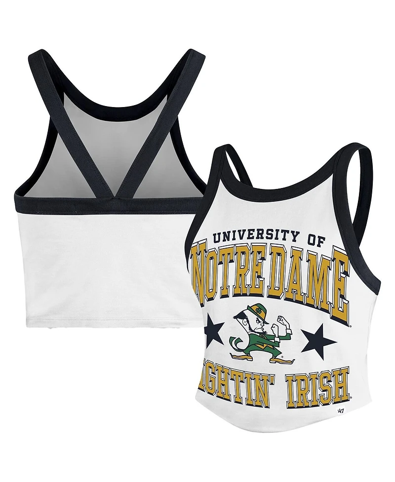 '47 Brand Women's White Notre Dame Fighting Irish Energize Sporty Cropped Racerback Tank Top