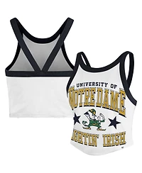 '47 Brand Women's White Notre Dame Fighting Irish Energize Sporty Cropped Racerback Tank Top