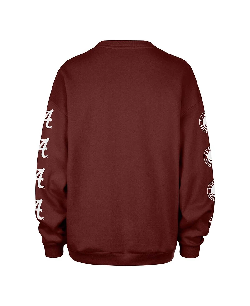 '47 Brand Women's Crimson Alabama Tide Go Big Oversized Pullover Sweatshirt