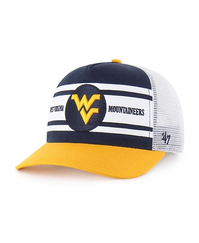 '47 Brand Big Boys and Girls Navy/Gold West Virginia Mountaineers Super Stripe Hitch Adjustable Trucker Hat