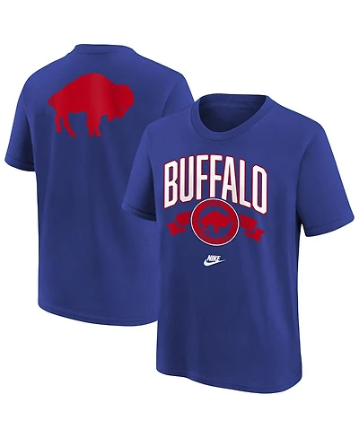 Nike Big Boys and Girls Royal Buffalo Bills Rewind Front Back Essential T-Shirt