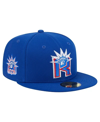 New Era Men's Blue York Rangers Deceptor 59FIFTY Fitted Hat