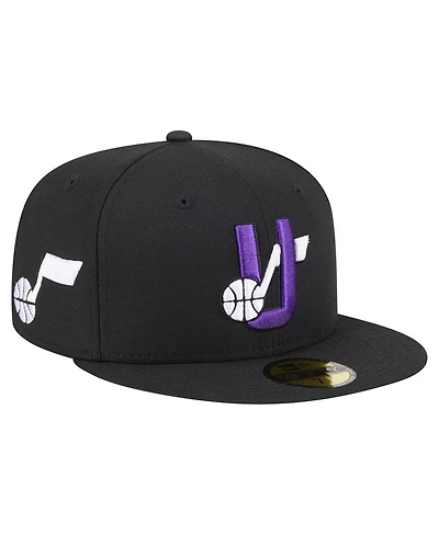 New Era Men's Black Utah Jazz 59FIFTY Fitted Hat
