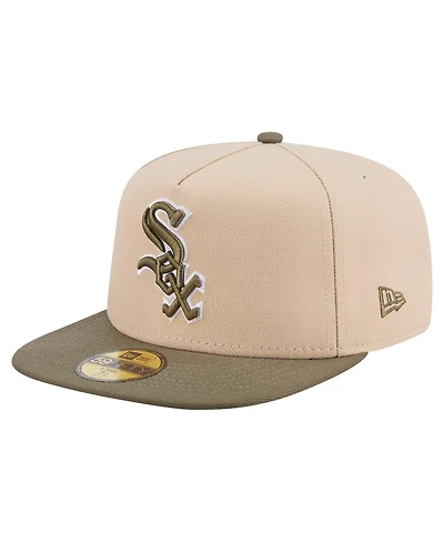 New Era Men's Light Beige/Olive Chicago White Sox Two-Tone Color Pack A-Frame 59FIFTY Fitted Hat
