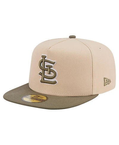 New Era Men's Light Beige/Olive St. Louis Cardinals Two-Tone Color Pack A-Frame 59FIFTY Fitted Hat