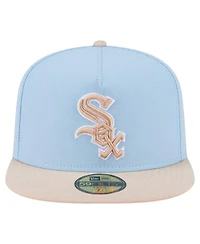 New Era Men's Light Blue/Cream Chicago White Sox Two-Tone Color Pack A-Frame 59FIFTY Fitted Hat