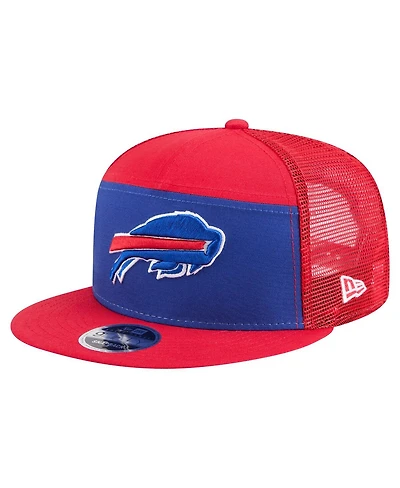 New Era Men's Royal/Red Buffalo Bills Outdoor Split Panel 9FIFTY Snapback Hat