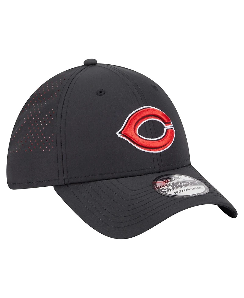 New Era Men's Black Cincinnati Reds Night 39THIRTY Flex Hat