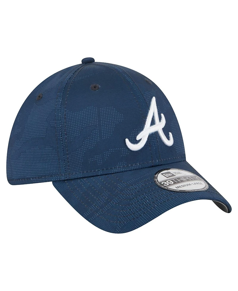New Era Men's Navy Atlanta Braves Tonal Camo 39THIRTY Flex Hat