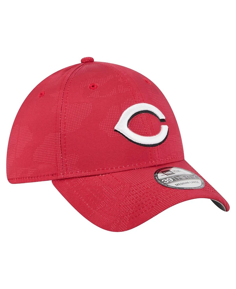 New Era Men's Red Cincinnati Reds Tonal Camo 39THIRTY Flex Hat