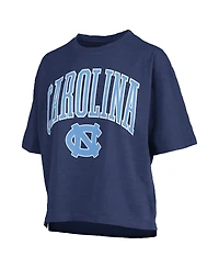 Pressbox Women's Navy North Carolina Tar Heels Nelson Arch Over Logo Waist Length Oversized Slub T-Shirt