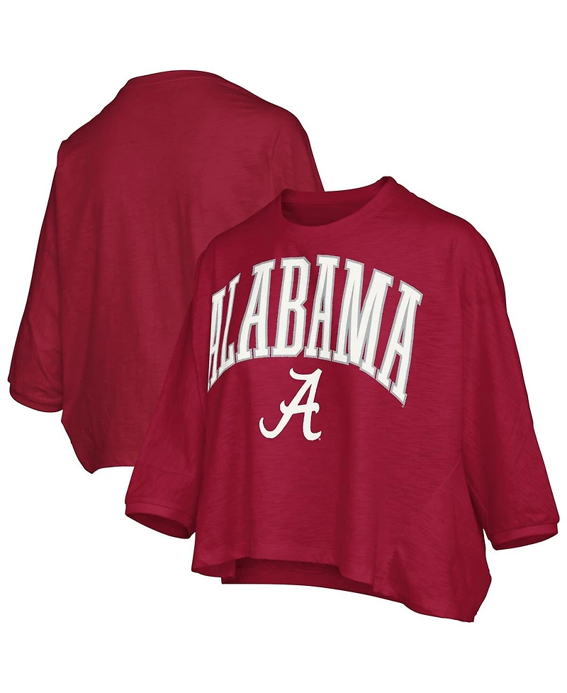 Pressbox Women's Crimson Alabama Tide Midi Arch Over Logo Oversized T-Shirt