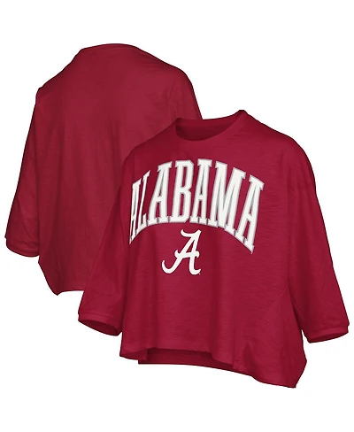 Pressbox Women's Crimson Alabama Tide Midi Arch Over Logo Oversized T-Shirt
