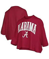 Pressbox Women's Crimson Alabama Tide Midi Arch Over Logo Oversized T-Shirt
