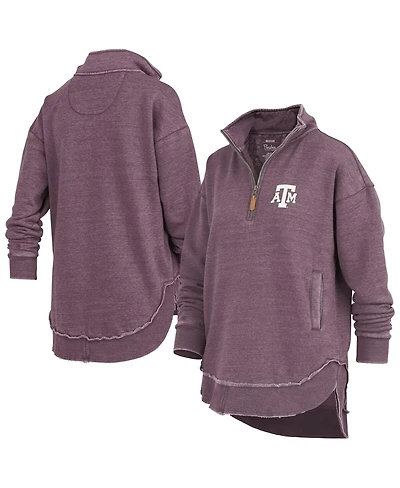 Pressbox Women's Maroon Texas A M Aggies Northfork Sojourn Poncho Quarter-Zip Sweatshirt