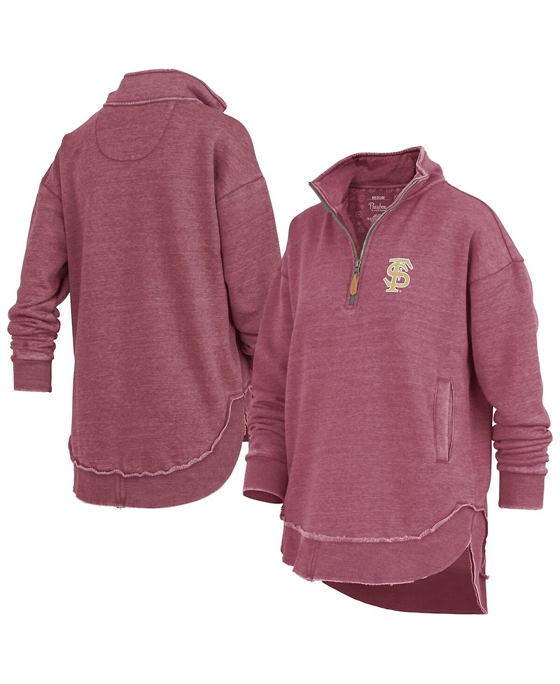 Pressbox Women's Garnet Florida State Seminoles Northfork Sojourn Poncho Quarter-Zip Sweatshirt
