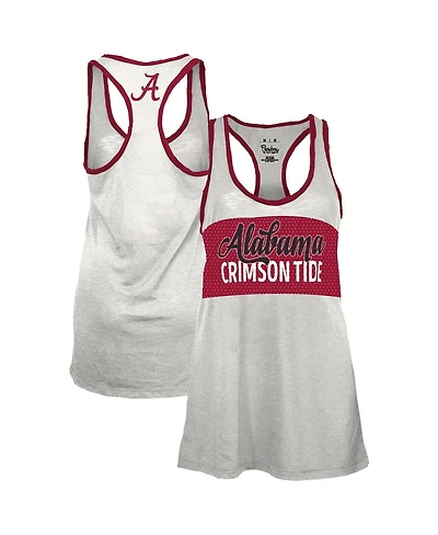Pressbox Women's White/Crimson Alabama Crimson Tide Tracy Racerback Burnout Tank Top