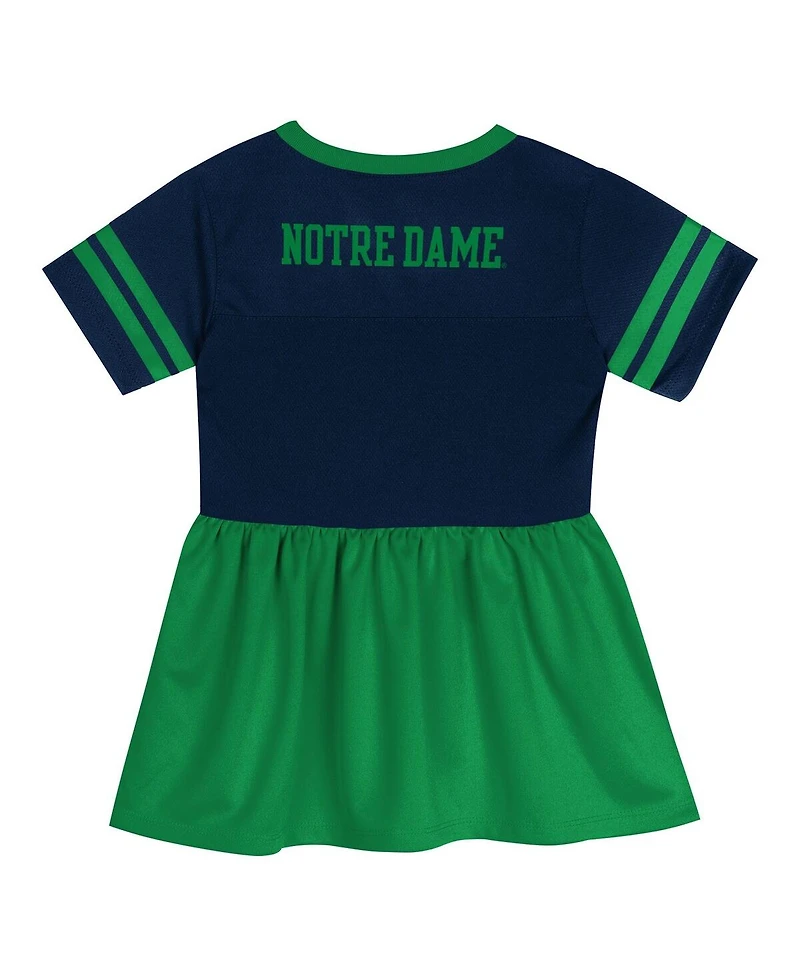 Outerstuff Girls Preschool Navy/Green Notre Dame Fighting Irish Stadium Lights Fashion Jersey Dress