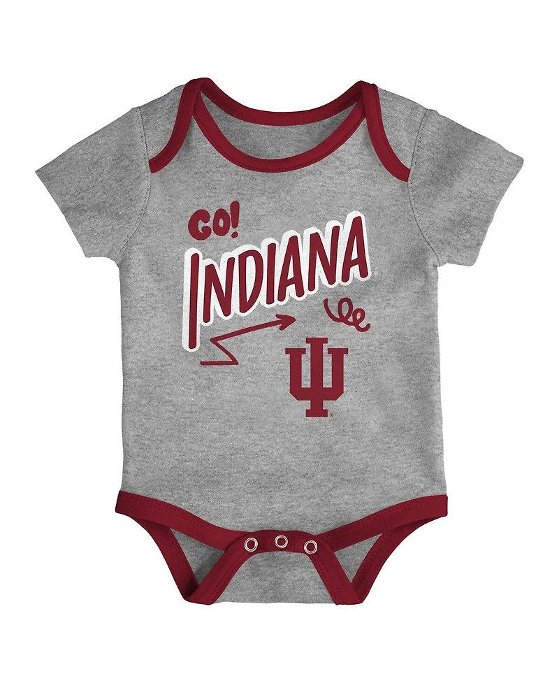 Outerstuff Baby Boys and Girls 3-Pack Indiana Hoosiers All Day Play Bodysuit Set