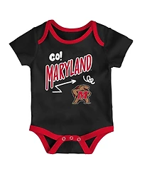 Outerstuff Baby Boys and Girls 3-Piece Maryland Terrapins All Day Play Bodysuit Set