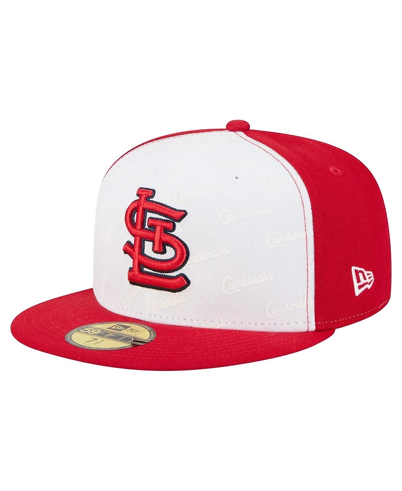 New Era Men's White/Red St. Louis Cardinals Repeat 59FIFTY Fitted Hat
