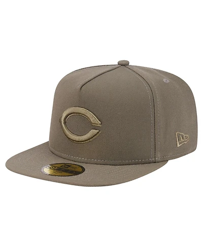 New Era Men's Olive Cincinnati Reds Color Pack A-Frame 59FIFTY Fitted Hat