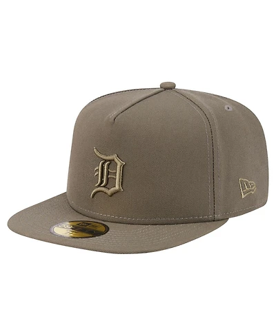 New Era Men's Olive Detroit Tigers Color Pack A-Frame 59FIFTY Fitted Hat