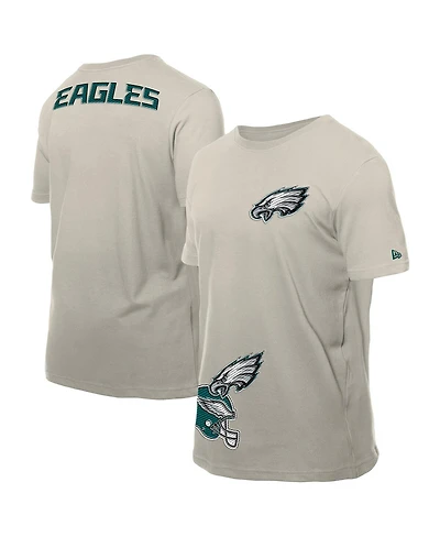 New Era Men's Light Beige Philadelphia Eagles Multi Patch T-Shirt