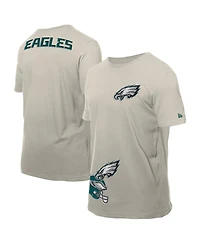 New Era Men's Light Beige Philadelphia Eagles Multi Patch T-Shirt