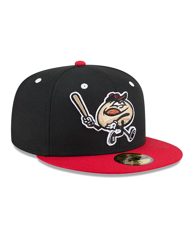 New Era Men's Black Erie SeaWolves Theme Nights 59FIFTY Fitted Hat