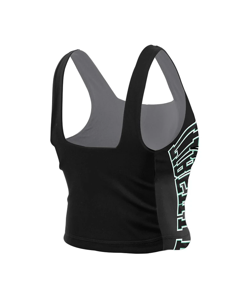 New Era Women's Black/Gray York Liberty Reversible Cropped Sport Classics Tank Top
