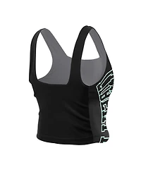 New Era Women's Black/Gray York Liberty Reversible Cropped Sport Classics Tank Top