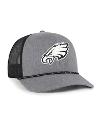 '47 Brand Men's Heather Charcoal Philadelphia Eagles Carbon Rope Trucker Adjustable Hat