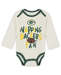 Outerstuff Baby Boys and Girls 3-Piece Green Bay Packers Little Champ Set
