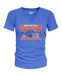 Blue 84 Women's Royal Boise State Broncos 2024 Mountain West Football Conference Champions Locker Room V-Neck T-Shirt