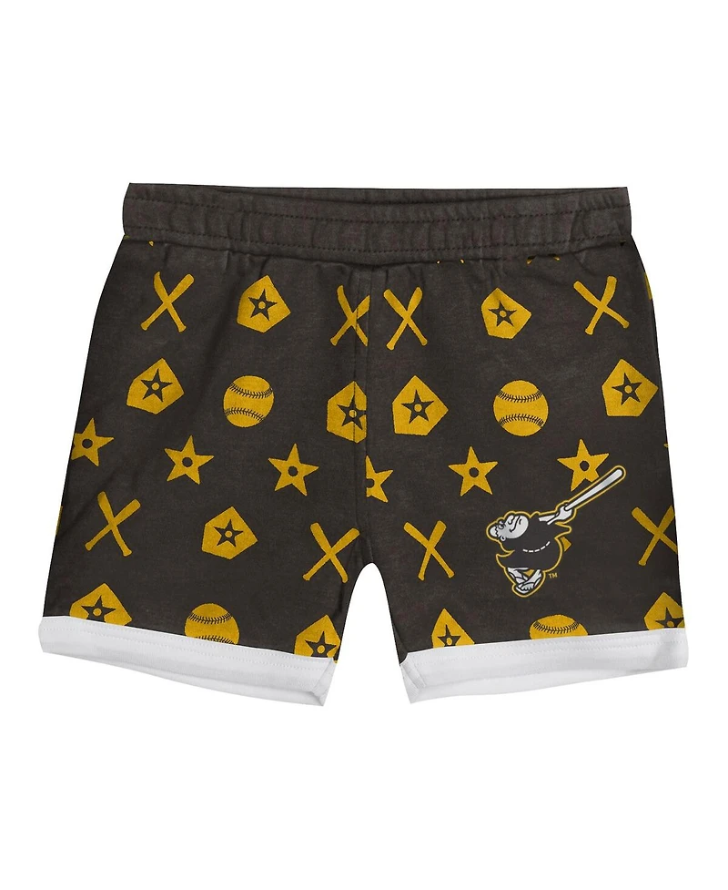 Outerstuff Baby Boys and Girls Brown San Diego Padres On Deck 2-Piece Diaper Cover Set