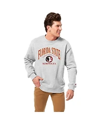 League Collegiate Wear Men's Heather Gray Florida State Seminoles Tall Arch Essential 2.0 Pullover Sweatshirt