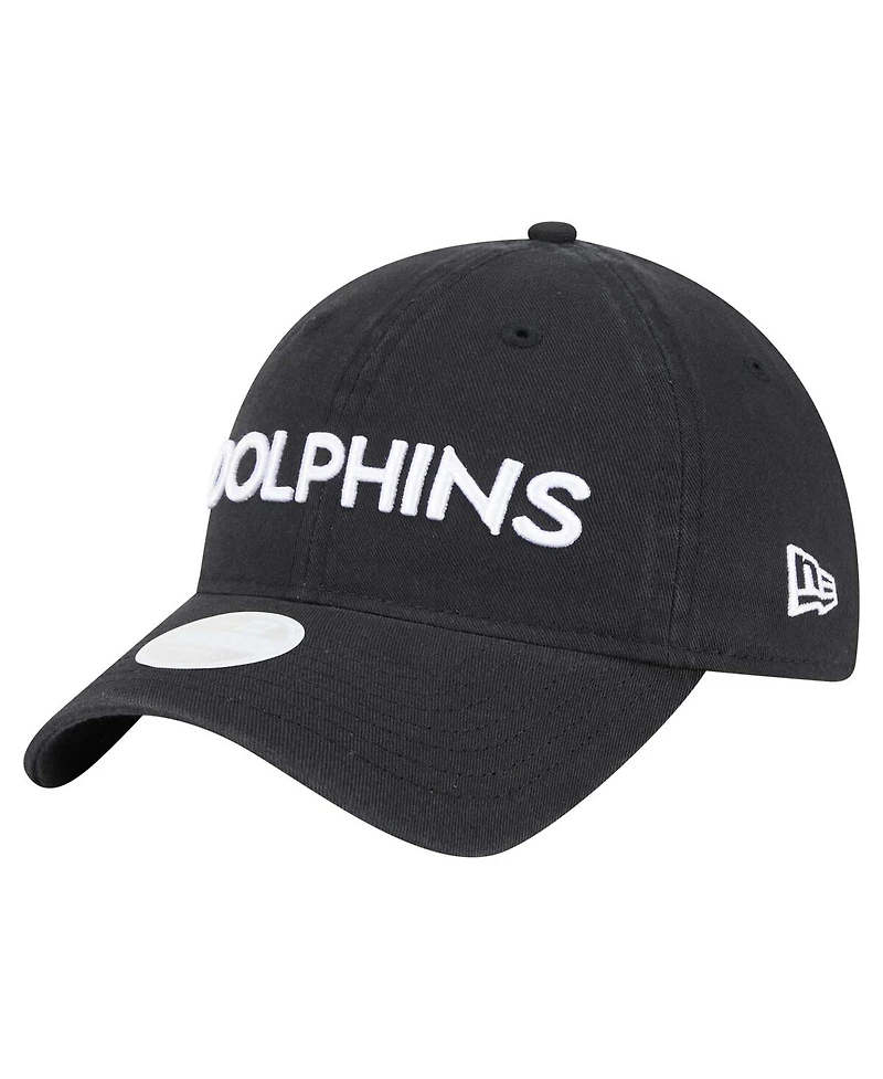 New Era Women's Black Miami Dolphins Cece 9TWENTY Adjustable Hat