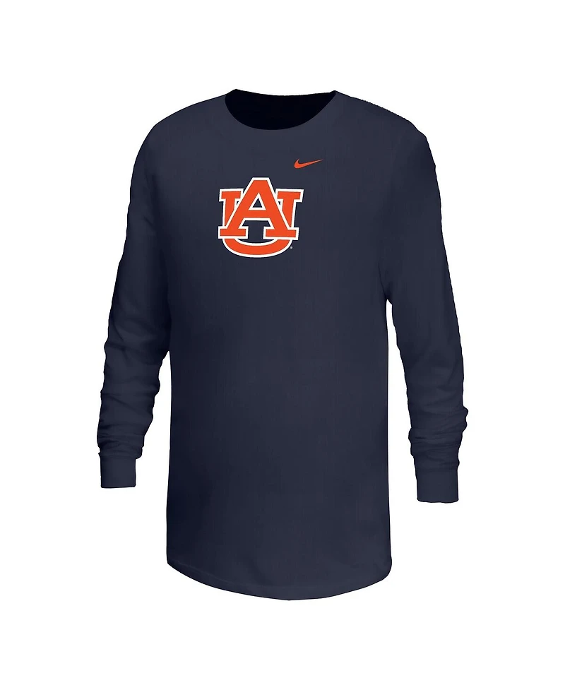 Nike Big Boys and Girls Navy Auburn Tigers Core Long Sleeve T-Shirt