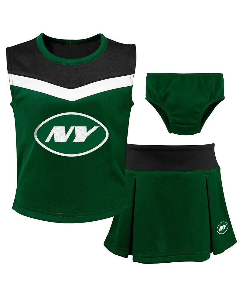 Outerstuff Girls Preschool 2-Piece Green New York Jets Spirit Cheerleader Dress with Bloomers Set