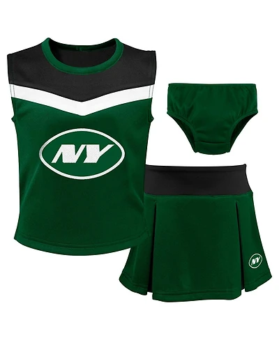 Outerstuff Girls Preschool 2-Piece Green New York Jets Spirit Cheerleader Dress with Bloomers Set